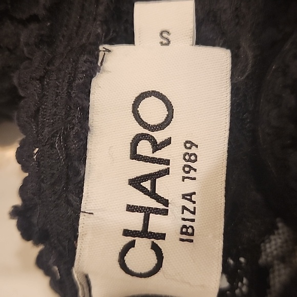 Charo Ruiz Ibiza galit paneled stretch-lace and gauze Black Pants Size Small - Picture 8 of 9